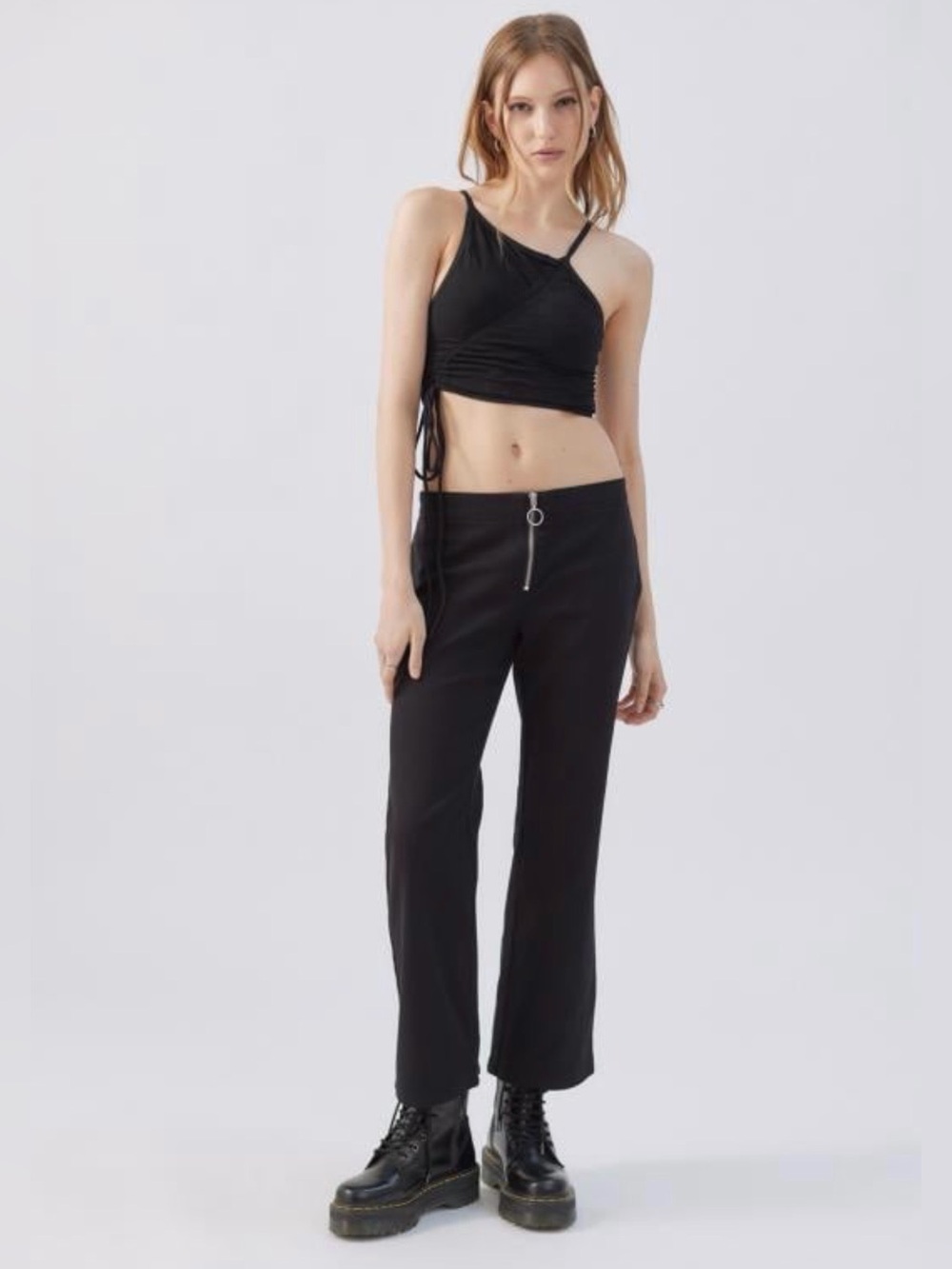 UO Black liana low rise kick flare pant , size 10